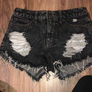 High waisted jeans shorts